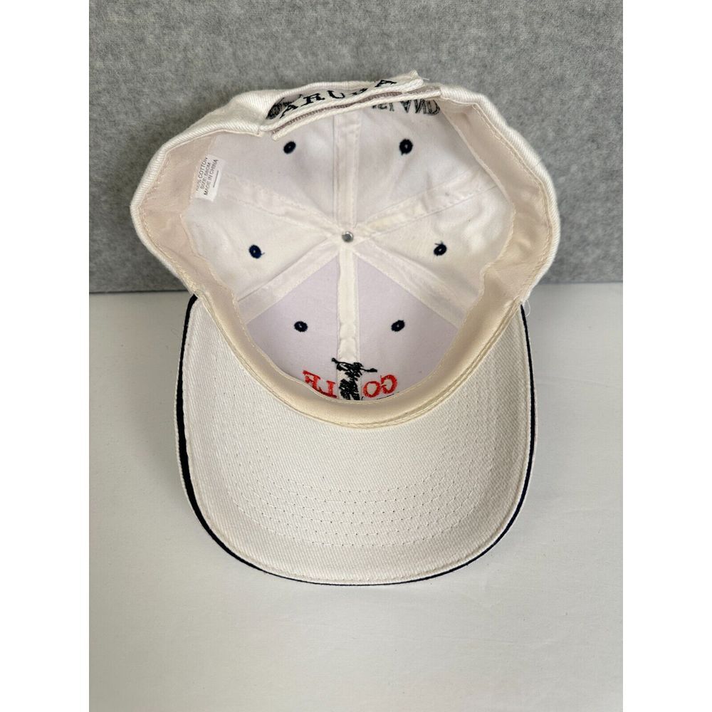 Aruba Golf One Happy Island Hat Mens White‎ Adjustable Strap Back 100% Cotton - Picture 8 of 9
